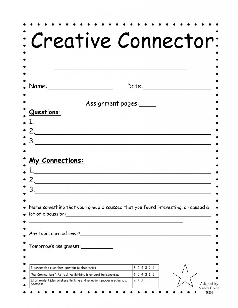 » Literature Circle Handouts (Not my work): (2nd-6th Grade) Jake Dury